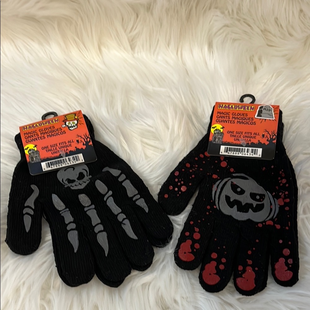NEW Halloween Themed Gloves (2 pairs)
